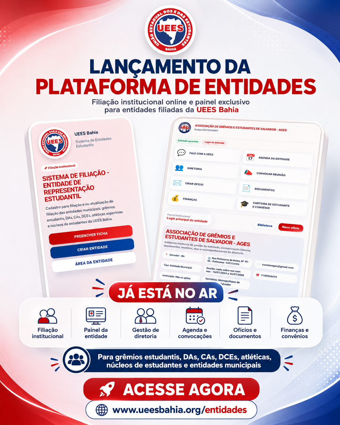 Plataforma de entidades filiadas da UEES Bahia